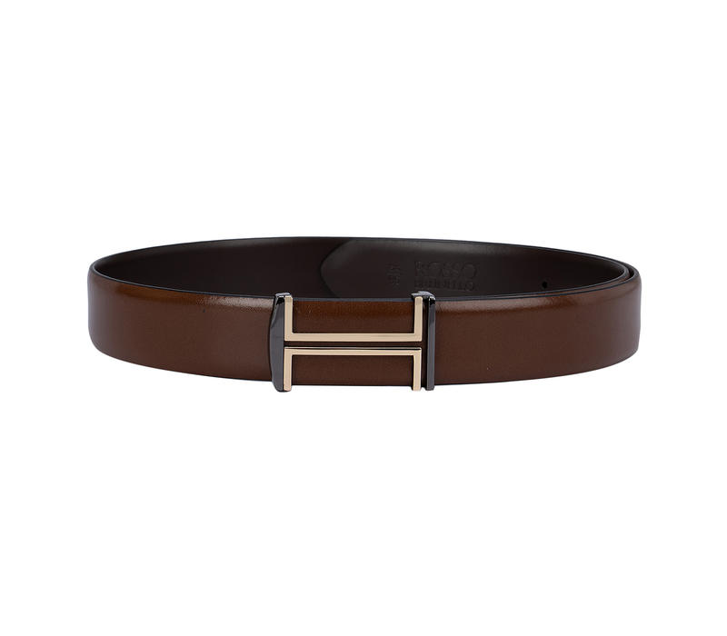 Brown Plain Leather Belt